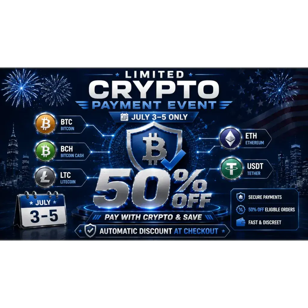 Limited Crypto Payment Event – 50% OFF
