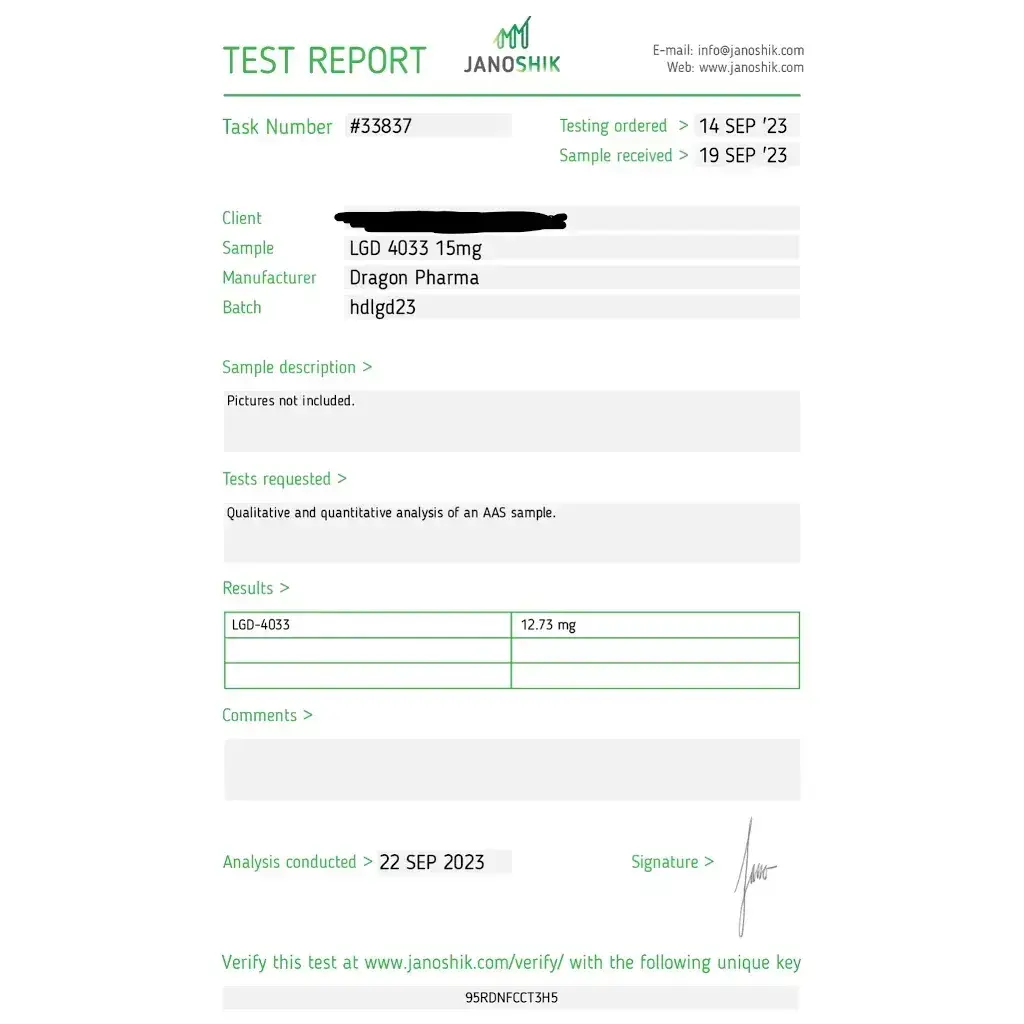 LGD 4033 15 mg